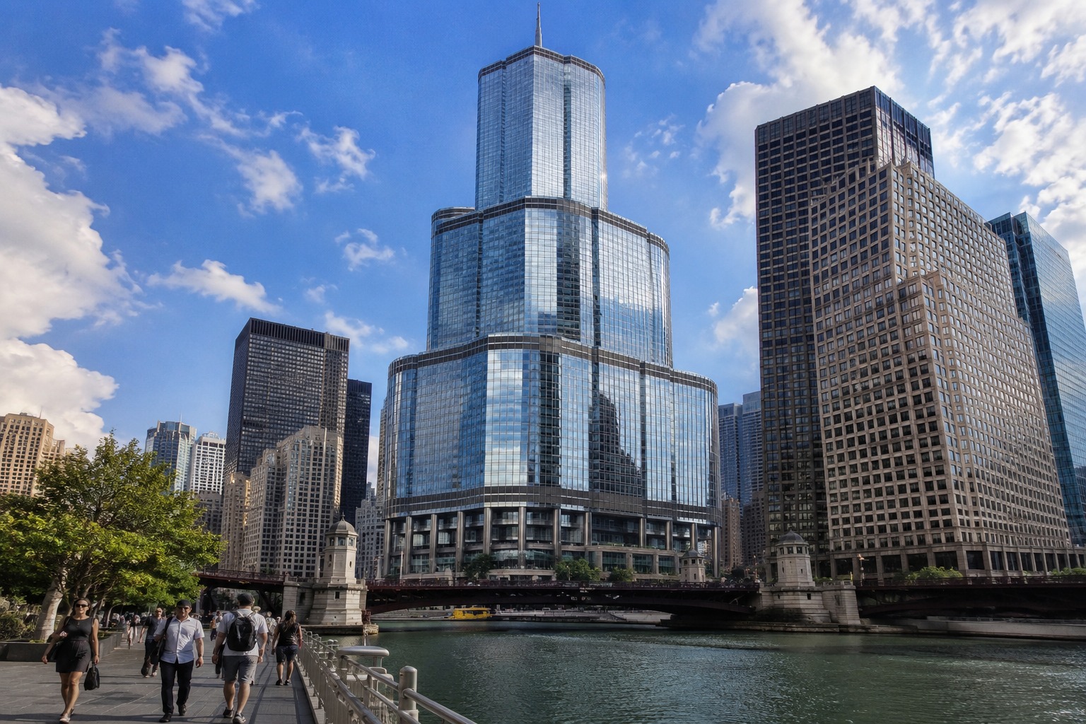 Trump International Hotel and Tower along the Chicago River